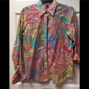 Ralph Lauren multi color paisley top